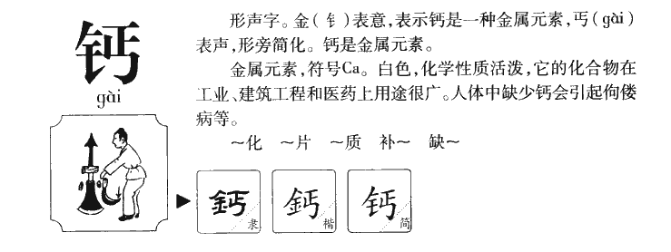 钙字五行属什么-钙字起名的寓意-钙字意思