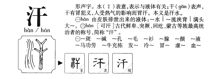 汗字五行属什么-汗字起名的寓意-汗字意思