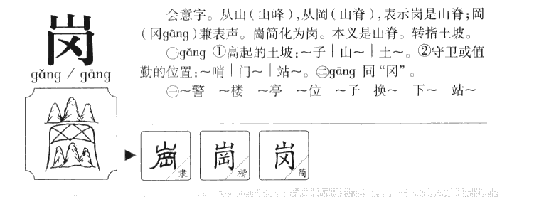 岗字五行属什么-岗字起名的寓意-岗字意思