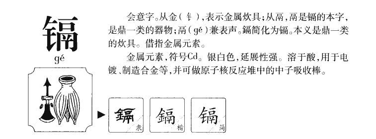 镉字五行属什么-镉字起名的寓意-镉字意思