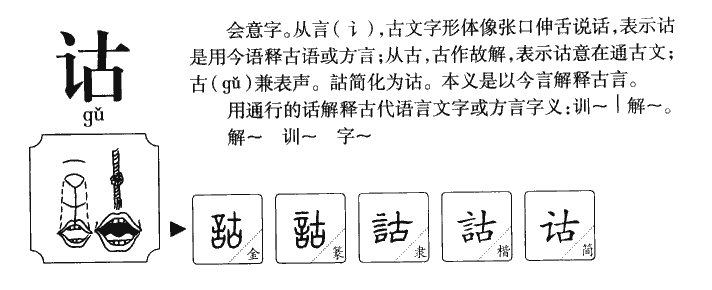 诂字五行属什么-诂字起名的寓意-诂字意思