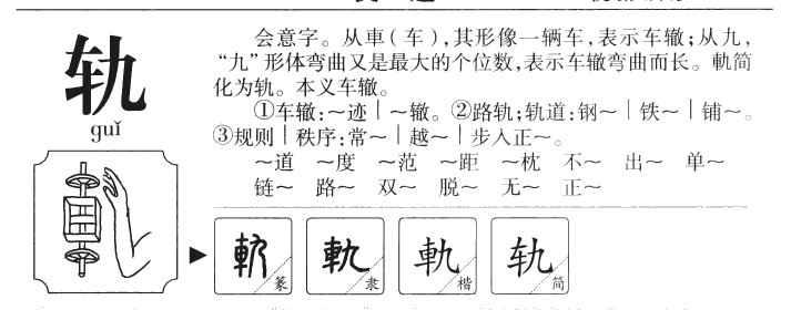 轨字五行属什么-轨字起名的寓意-轨字意思