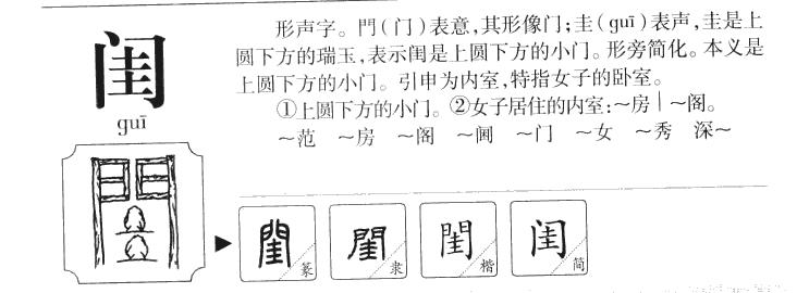 闺字五行属什么-闺字起名的寓意-闺字意思