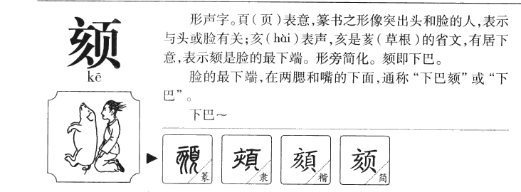 颏字五行属什么-颏字起名的寓意-颏字意思