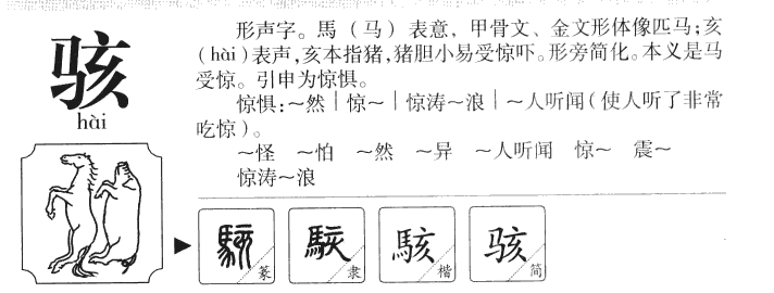 骇字五行属什么-骇字起名的寓意-骇字意思