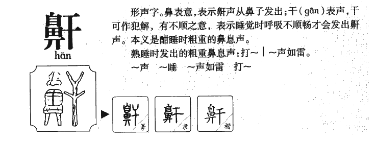 鼾字五行属什么-鼾字起名的寓意-鼾字意思