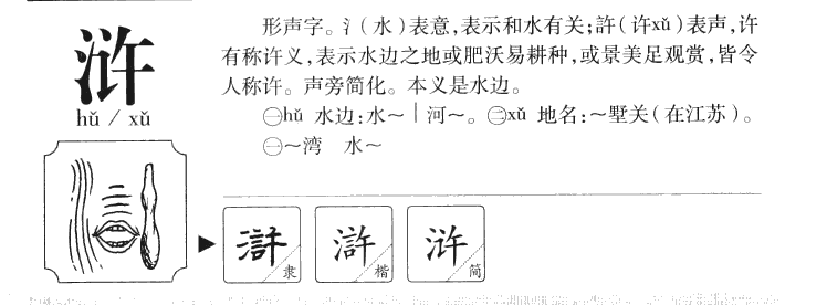 浒字五行属什么-浒字起名的寓意-浒字意思