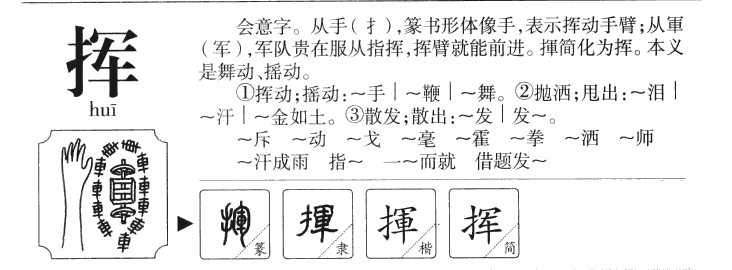 挥字五行属什么-挥字起名的寓意-挥字意思