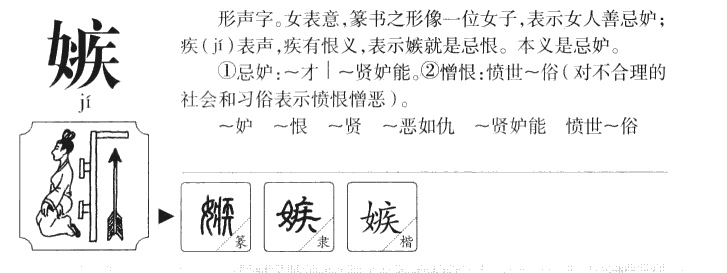 嫉字五行属什么-嫉字起名的寓意-嫉字意思