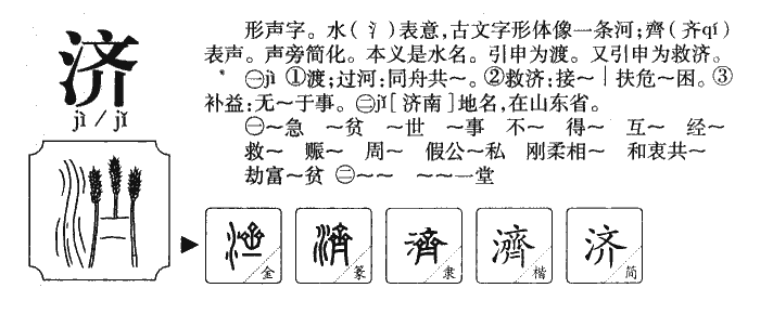 济字五行属什么-济字起名的寓意-济字意思