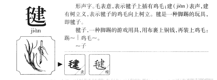 毽字五行属什么-毽字起名的寓意-毽字意思