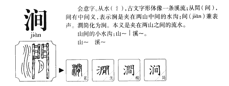 涧字五行属什么-涧字起名的寓意-涧字意思