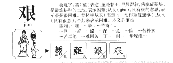 艰字五行属什么-艰字起名的寓意-艰字意思