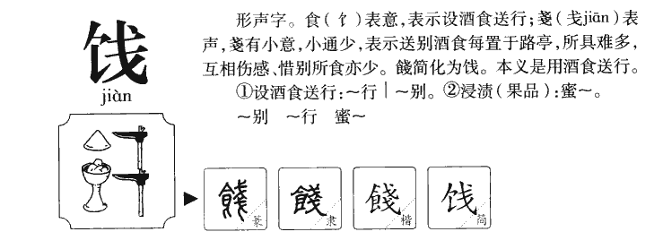 饯字五行属什么-饯字起名的寓意-饯字意思