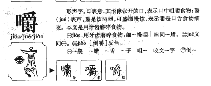 嚼字五行属什么-嚼字起名的寓意-嚼字意思
