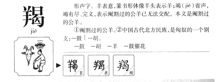 羯字五行属什么-羯字起名的寓意-羯字意思