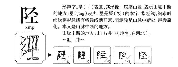 陉字五行属什么-陉字起名的寓意-陉字意思