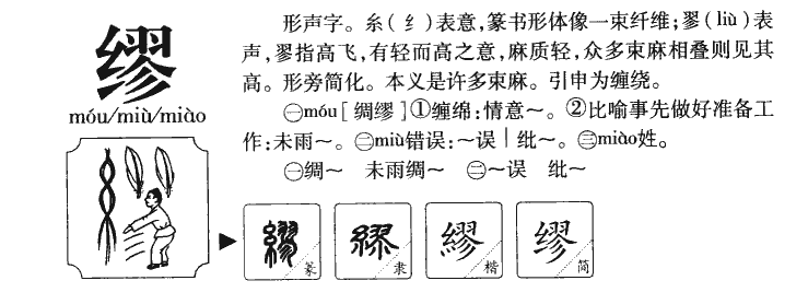 缪字五行属什么-缪字起名的寓意-缪字意思