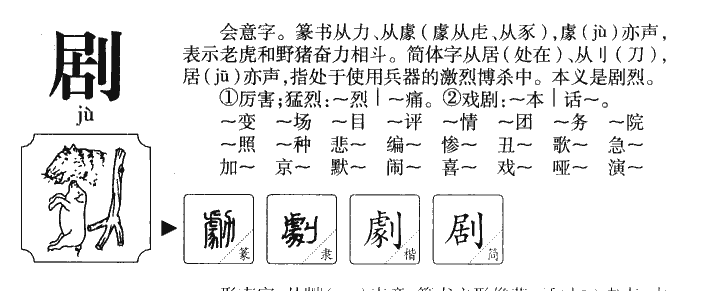 剧字五行属什么-剧字起名的寓意-剧字意思