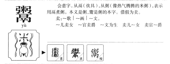 鬻字五行属什么-鬻字起名的寓意-鬻字意思