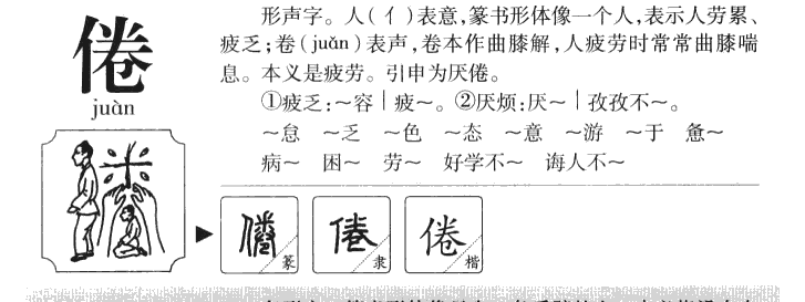 倦字五行属什么-倦字起名的寓意-倦字意思