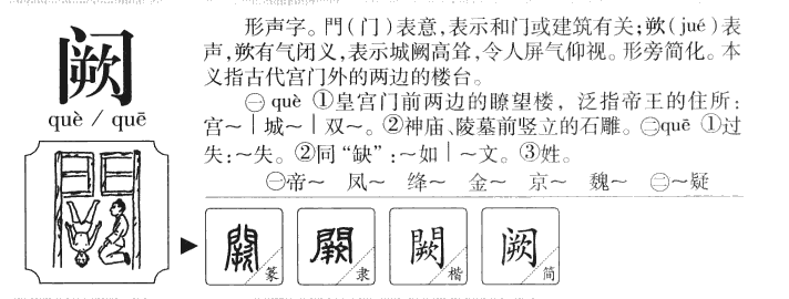 阙字五行属什么-阙字起名的寓意-阙字意思