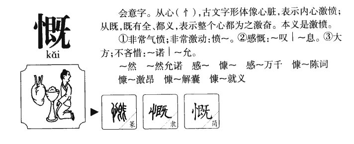 慨字五行属什么-慨字起名的寓意-慨字意思