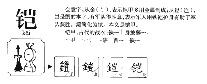 铠字五行属什么-铠字起名的寓意-铠字意思