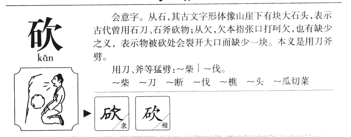 砍字五行属什么-砍字起名的寓意-砍字意思