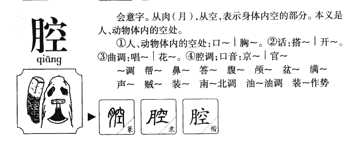 腔字五行属什么-腔字起名的寓意-腔字意思