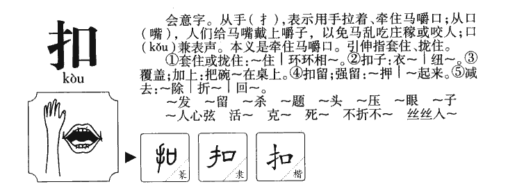 扣字五行属什么-扣字起名的寓意-扣字意思