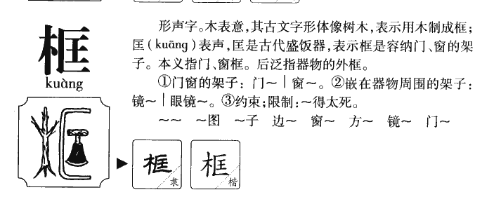 框字五行属什么-框字起名的寓意-框字意思