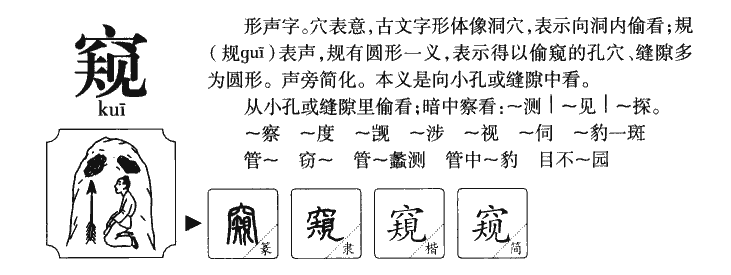 窥字五行属什么-窥字起名的寓意-窥字意思