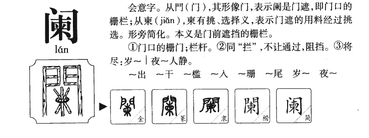 阑字五行属什么-阑字起名的寓意-阑字意思