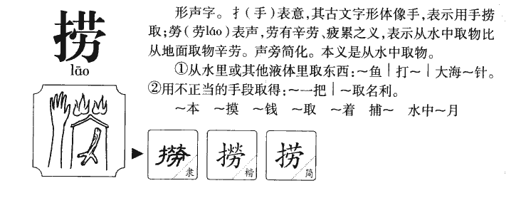捞字五行属什么-捞字起名的寓意-捞字意思