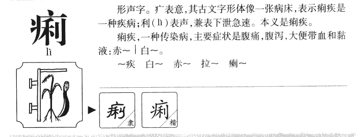 痢字五行属什么-痢字起名的寓意-痢字意思