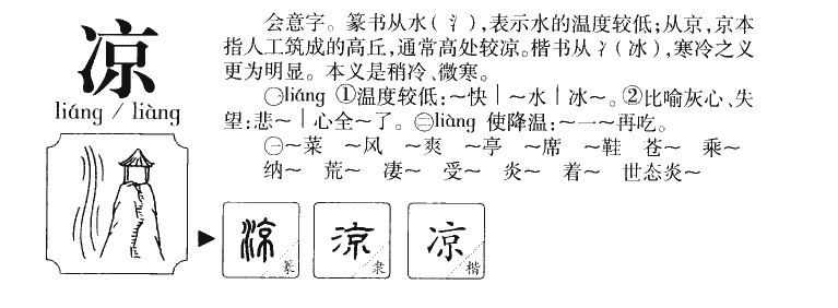 凉字五行属什么-凉字起名的寓意-凉字意思
