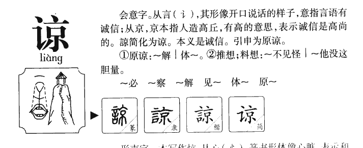 谅字五行属什么-谅字起名的寓意-谅字意思