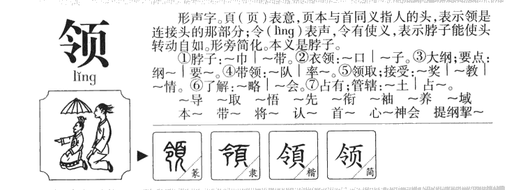领字五行属什么-领字起名的寓意-领字意思