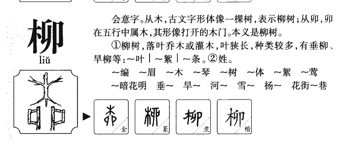 柳字五行属什么-柳字起名的寓意-柳字意思