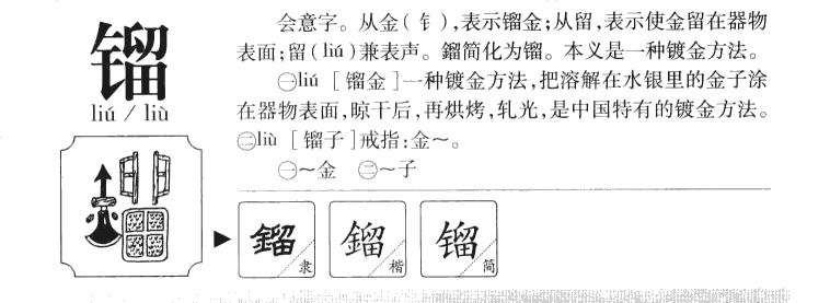 镏字五行属什么-镏字起名的寓意-镏字意思
