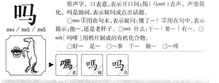 吗字五行属什么-吗字起名的寓意-吗字意思