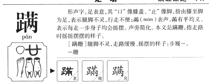 蹒字五行属什么-蹒字起名的寓意-蹒字意思