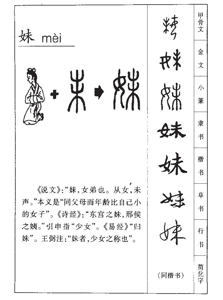 妹字五行属什么-妹字起名的寓意-妹字意思