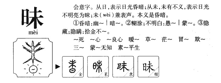 昧字五行属什么-昧字起名的寓意-昧字意思