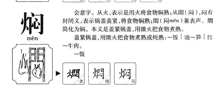 焖字五行属什么-焖字起名的寓意-焖字意思