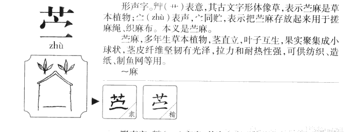 苎字五行属什么-苎字起名的寓意-苎字意思