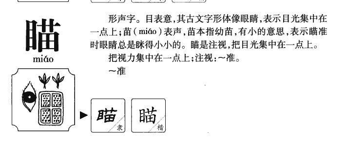 瞄字五行属什么-瞄字起名的寓意-瞄字意思