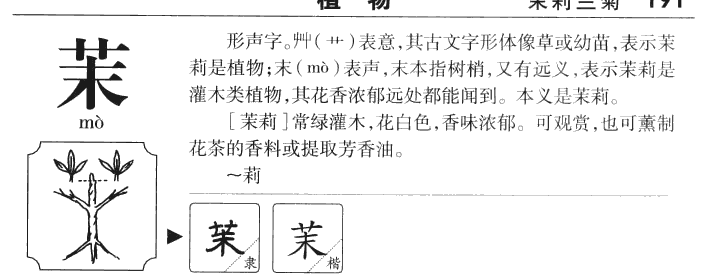 茉字五行属什么-茉字起名的寓意-茉字意思