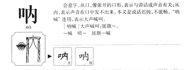 呐字五行属什么-呐字起名的寓意-呐字意思